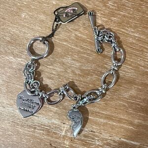 Juicy Couture Silver Heart and Wing Bracelet
